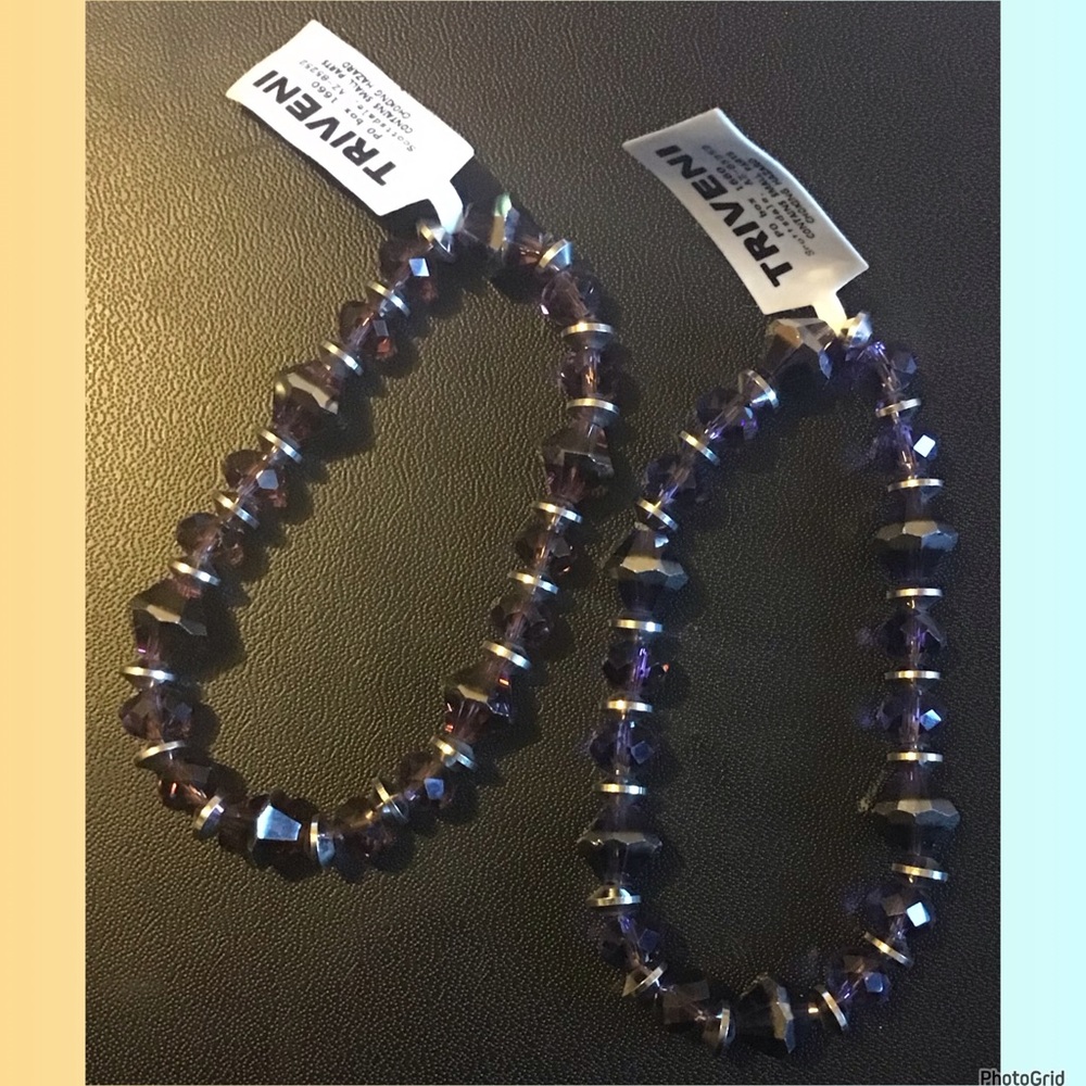 🌟🌟🌟Triveni lot of two purple beaded bracelets NWT
